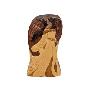 Carver Dan's Handmade Wood Angel Puzzle Jewelry Trinket Box Made in Vietnam